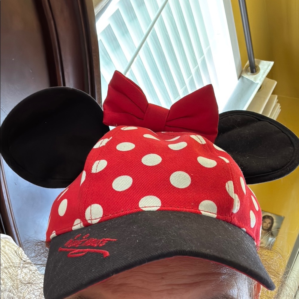 Disney Pink Polka Dot Hat with Black Trim